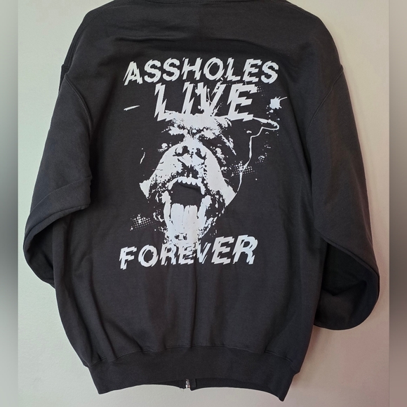 ALF - Assholes Live Forever - Zip Up Hoodie - Medium - Gray - NWOT - Picture 1 of 4